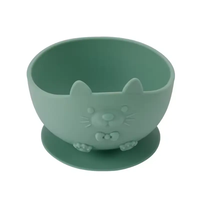 Ensemble de bols écologiques pour bébé avec logo personnalisé, design de sécurité pour petit chat, vaisselle en silicone de qualité alimentaire pour manger et se nourrir