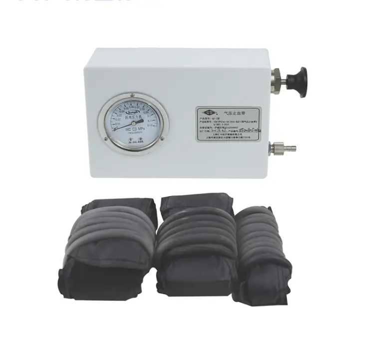 Torniquete neumático médico de inflado de aire Manual, portátil, QZ-I, con bolsa de PU