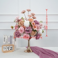 Fleur artificielle en soie au toucher réel, 30cm, 50cm, 60cm, 70cm, 80cm, boule de fleurs pour centre de table de mariage