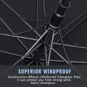 Ombrello da Golf a doppio strato resistente di alta qualità resistente antivento con struttura in fibra di vetro ventilata ad aria grande ombrello antipioggia - Product Image 5