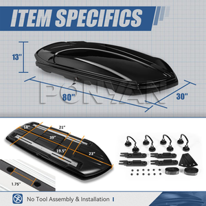 Box da Tetto per Auto SUPER GRANDE PT-5666 XXL 230CM in Materiale ABS Impermeabile Capacità 520L Adattamento Universale - Product Image 5