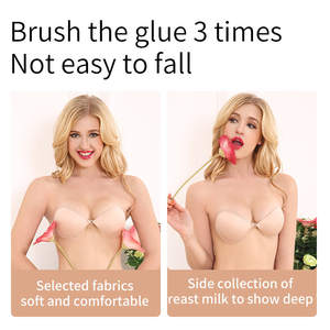 A-H <span class=keywords><strong>reggiseno</strong></span> con copertura completa taglie forti senza ferretto chiusura frontale adesiva adesiva Sexy Push-Up traspirante con coppa Logo - Product Image 6