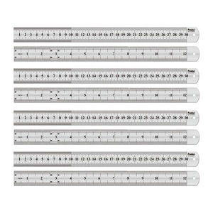 फोस्का सेंटीमीटर और इंच रूपांतरण शासक उच्च गुणवत्ता मोटा साफ़ स्केल स्टेनलेस स्टील शासक सेट 30 सेमी सीधे शासक के साथ - Product Image 1