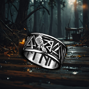 Bague de personnalité vintage en acier inoxydable pour homme Bijoux fins Retro Viking Text <span class=keywords><strong>Crow</strong></span> <span class=keywords><strong>Band</strong></span> Stylish for Wedding Party Anniversary - Product Image 3