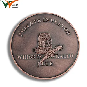 Sottobicchiere di lusso personalizzato in bronzo antico infrangibile in lega di zinco per whisky Bar Club