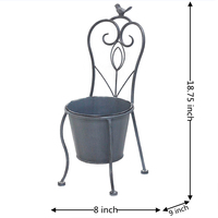 Supports de pots de fleurs en métal antique, décoration de jardin, chaise, jardinière, décor à baril unique, romantique, créatif