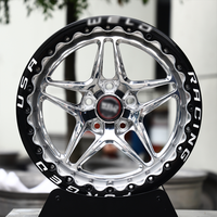 Jantes forgées S81 WELD Drag Beadlock polies 5 branches, entraxes 17x10, 15x10, 5x114.3, 5x4.5, déport 3/4 pour Mustang GT