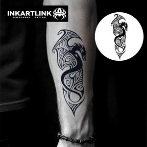 สติกเกอร์สัก<span class=keywords><strong>ลาย</strong></span><span class=keywords><strong>มังกร</strong></span>ชนเผ่าแบบกึ่งถาวร ขายส่ง ติดทนนาน 2 สัปดาห์ 15 วัน กันน้ำ สำหรับตกแต่งร่างกาย ผู้ชาย ผู้หญิง บริเวณหน้าอก <span class=keywords><strong>แขน</strong></span> - Product Image 2