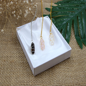 Collier pendentif hexagonal personnalisé C&H, fait main, en pierre naturelle, cristal, pointe de balle, bijoux en fil métallique - Product Image 2