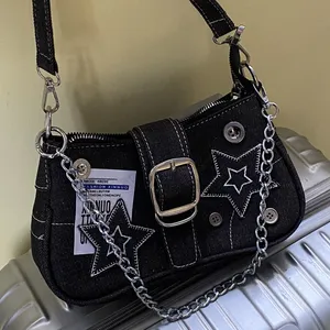 New Y2K Vintage Wholesale Star Letter Jean Chain Tote Bag 2023 New Designer Classical Cross Purse Chain Shoulder Hand Bags
