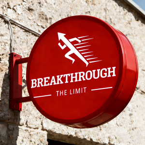 Enseigne lumineuse circulaire personnalisée pour magasin de détail, enseigne pour centres commerciaux, boîte à lumière LED double face en acrylique pour publicité extérieure - Product Image 1