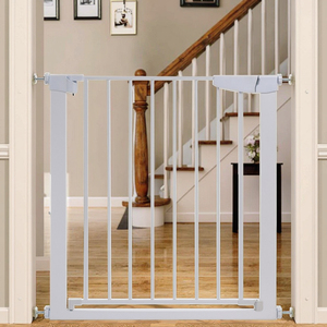 Barrière de sécurité pour animaux de compagnie, intérieure et extérieure, à fermeture automatique, barrière anti-enfants, barrière en métal pour bébé, sans perçage, installation facile, montage par pression, barrières pour chiens - Product Image 1
