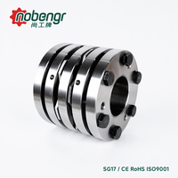 Coupleur à double flexion en acier brillant, disque de rétrécissement à six boulons, diaphragme SUS304, sensibilité à jeu nul pour moteur pas à pas, routeur CNC, servo