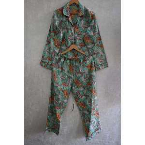 Soft Cotton Printed Nightwear Pajama Set Breathable Comfortable Sleepwear Casual Loungewear Home Wear Two Piece <b>Night</b> Suit - Product Image 1