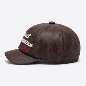Béret personnalisé en cuir PU premium avec chaîne métallique, imprimé par sublimation et broderie 3D, style gothique streetwear, réglable, unisexe, quatre tailles - Product Image 4