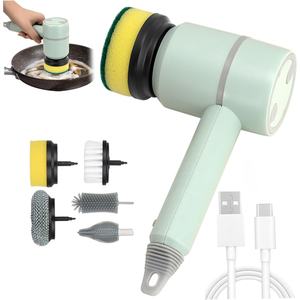 Yuyang Cepillo de limpieza eléctrico de dos cepillos Recargable por USB para cocina Baño Multifuncional <span class=keywords><strong>FISI</strong></span> 800mAh Limpiador de platos - Product Image 4