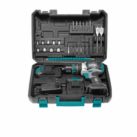 Kit d'accessoires pour perceuse sans fil avec batterie au lithium et arbre flexible, coffret rigide en alliage d'aluminium pour usage professionnel