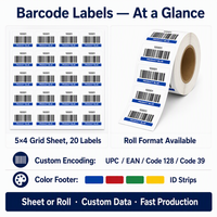 Étiquettes de codes-barres 1D personnalisées, codes UPC, EAN, 128, 39, autocollants pour le suivi des stocks de produits, la logistique, feuilles en PVC blanc brillant, format rouleau