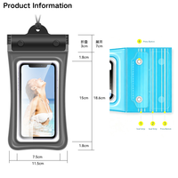 Étui de téléphone étanche universel en PVC/TPU personnalisé pour la vente en gros, pochette colorée pour téléphone portable, carte et argent, idéal pour la mer