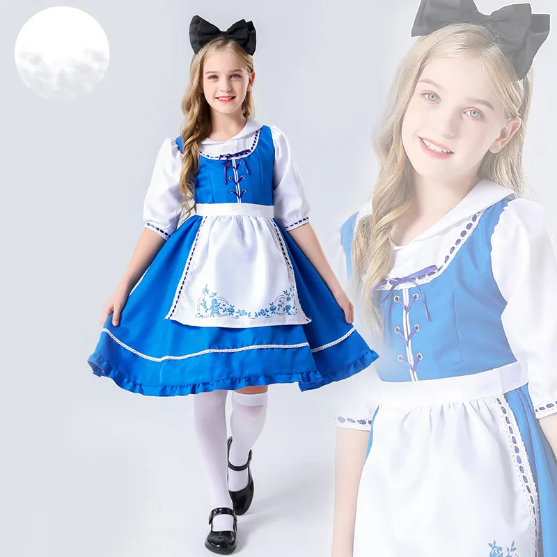 Bahçe Alice ebeveyn çocuk cadılar bayramı kostüm sahne kostüm çocuk hizmetçi elbise kostüm