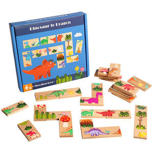 Vente en gros de puzzles en bois Montessori, jouets éducatifs pour enfants, <span class=keywords><strong>jeu</strong></span> de dominos, blocs de construction empilables pour enfants - Product Image 1