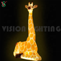 Statue de lion éclairée en fibre de verre FRP, décoration, sculpture d'animal lion 3D avec lumière LED pour zoo, jardin, décoration extérieure