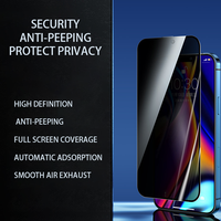 Protection d'écran en verre trempé 9H anti-espionnage 360° pour 16 15 14 Pro Max, anti-reflets, anti-traces de doigts, couverture complète