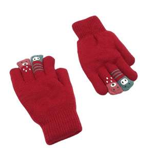 ถุงมือถักนิตติ้งหนาสองชั้นสำหรับเด็กนักเรียนสำหรับฤดูใบไม้ร่วงและฤดูหนาว - Product Image 5