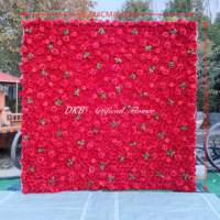 Mur de fleurs artificielles DKB Luxury Silk 8x8, rose vert clair et blanc, pour décor de scène de mariage et événements.