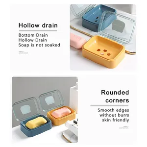 Boîte à Savon Mignonne en Forme de Dessin Animé avec Couvercle Transparent, Étui Portable et Étanche pour Drain de Salle de Bain - Product Image 4