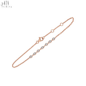 กำไลข้อมือดีไซน์พิเศษ งานละเอียด ขายส่ง ทองคำแท้ 18K สีโรสโกลด์ ประดับเพชรแท้ธรรมชาติ ปรับขนาดได้ สำหรับผู้หญิง เหมาะสำหรับเป็นของขวัญ - Product Image 2