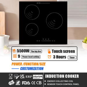 Nhà sản xuất chuyên nghiệp Ba hobs 2000W + 2000W + 1500W cảm ứng điện bếp nóng đồ nấu nướng Bộ Bếp cảm ứng - Product Image 2