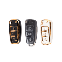 Vente en gros d'usine, vente chaude, étui de protection en TPU pour clé de voiture pliable à trois boutons, tendance et populaire
