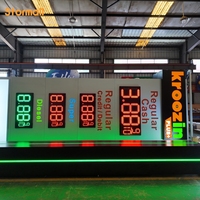 Panneau LED rectangulaire en alliage d'aluminium IP65 étanche pour affichage des prix du carburant, avec télécommande haute luminosité pour station-service