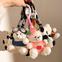 Porte-clés Ours en Peluche Super Doux Tendance et Cool, Pendentif de Sac à Dos Mignon pour Couple et Étudiant, Petit Cadeau Dessin Animé, Vente en Gros 12CM