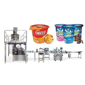 Biscotti automatici trombe per bottiglie di Popcorn tazze di riempimento macchina linea di produzione