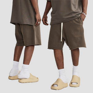 Pantalones cortos Cargo informales de Hip Hop para hombre, ropa de calle de algodón 410GSM 100%, con logotipo estampado personalizado, pantalones cortos de lavado ácido para hombre - Product Image 2