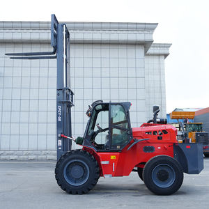 Fábrica China Terreno áspero Carretilla elevadora de 5 toneladas Elevación hidráulica Carretilla elevadora de tracción en 4 ruedas Carretilla elevadora de muelle de puerto de neumáticos todoterreno - Product Image 4