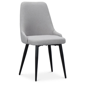 <span class=keywords><strong>Chaise</strong></span> de salle à manger nordique en <span class=keywords><strong>tissu</strong></span>, dossier incurvé rembourré, pieds en métal durables, hauteur réglable, portable, pour restaurant, appartement, salle de sport - Product Image 3