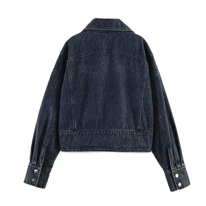Manteau en jean oversize tendance automne-hiver Jancoco à col pointu pour <span class=keywords><strong>femme</strong></span> – Vente en gros pour le quotidien - Product Image 2