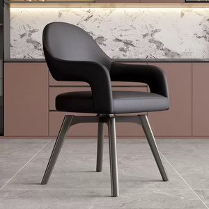 Fauteuil pivotant moderne avec pieds en métal <span class=keywords><strong>noir</strong></span>, <span class=keywords><strong>chaise</strong></span> <span class=keywords><strong>de</strong></span> salle à manger rotative à 360 degrés écologique pour restaurant, appartement, villa, hôtel - Product Image 5
