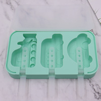 Moule à glaçons et à bâtonnets de crème glacée en silicone jetable en forme de dinosaure, couleur violette, pour les friandises maison