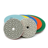 Nouveaux tampons de polissage diamantés à 3 étapes, 100 mm, pour utilisation humide et sèche, pour marbre, granit, pierre, quartz, porcelaine