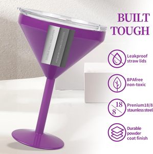 Verre à <span class=keywords><strong>Martini</strong></span> en acier inoxydable de 8oz Verre à <span class=keywords><strong>Martini</strong></span> isolé sous vide avec couvercle adapté aux boissons froides, jus de glace et margaritas - Product Image 4