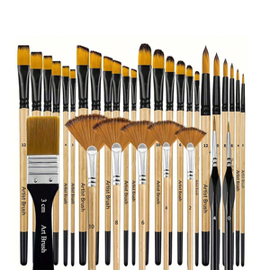 Juego de 32 Pinceles de Nailon para Detalles Angulares, Pinceles para Pintura Acrílica y Acuarela - Product Image 1