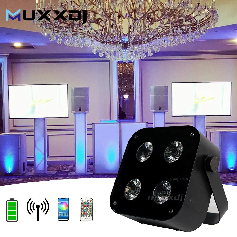 Ir4 Rgbwa + Uv Draadloze Wifi Dmx Par Kan Licht Dj Up Verlichting Led Draadloze Batterij Aangedreven Uplight Led Bruiloft Licht