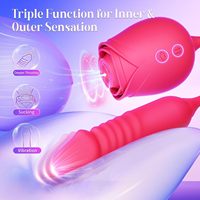 SecretEros Rose Vibrator Dildo mit 10 Stoß- und Saugmodi für G-Punkt, Klitoris und Anale Stimulation - Erwachsenen-Sexspielzeug für Frauen, Hergestellt in China