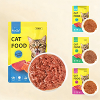 Friandises humides pour chats, 80g, saveur thon et maquereau, à base de viande de poisson d'océan, sans céréales, riches en protéines, pour la santé de la peau et du pelage