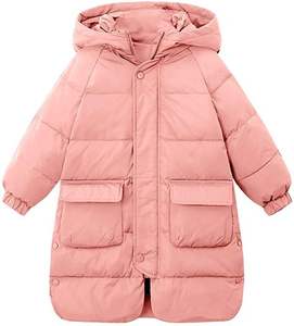 Veste mi-longue pour filles légères pour les activités de plein air pendant les saisons froides Commande en gros Manteau à capuche Fermeture à glissière Motif imprimé - Product Image 5