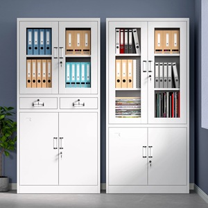 Vente en gros Bureau Bibliothèque École Vertical Gris Blanc 4 portes Résistant à la poussière Différents styles Classeur en acier de stockage sélectionnable - Product Image 2